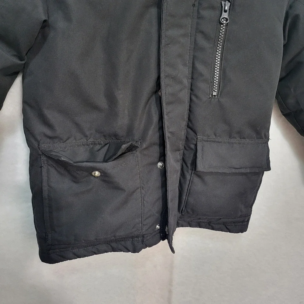 Old Navy Kids Black Water Resistant‎ Hooded Parka Jacket XS 5 Fur Trim
